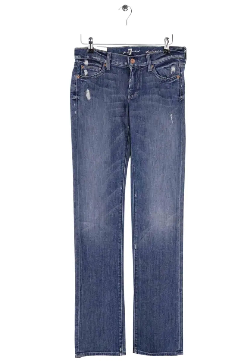 Jean droit 7 For All Mankind Bleu en Coton, taille XS - Seconde Main