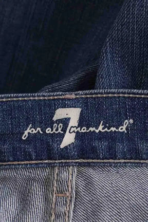 Jean droit 7 For All Mankind Bleu en Coton