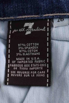 Jean droit 7 For All Mankind Bleu en Coton