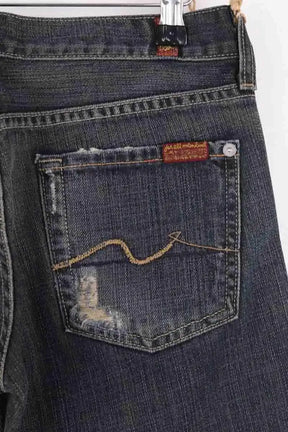 Jean droit 7 For All Mankind Bleu en Coton