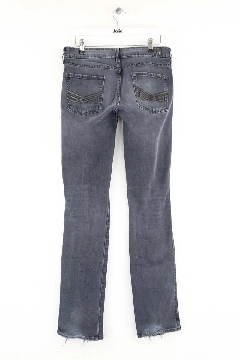 Jean droit 7 For All Mankind Gris en Coton