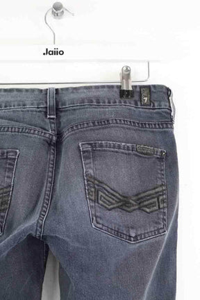 Jean droit 7 For All Mankind Gris en Coton