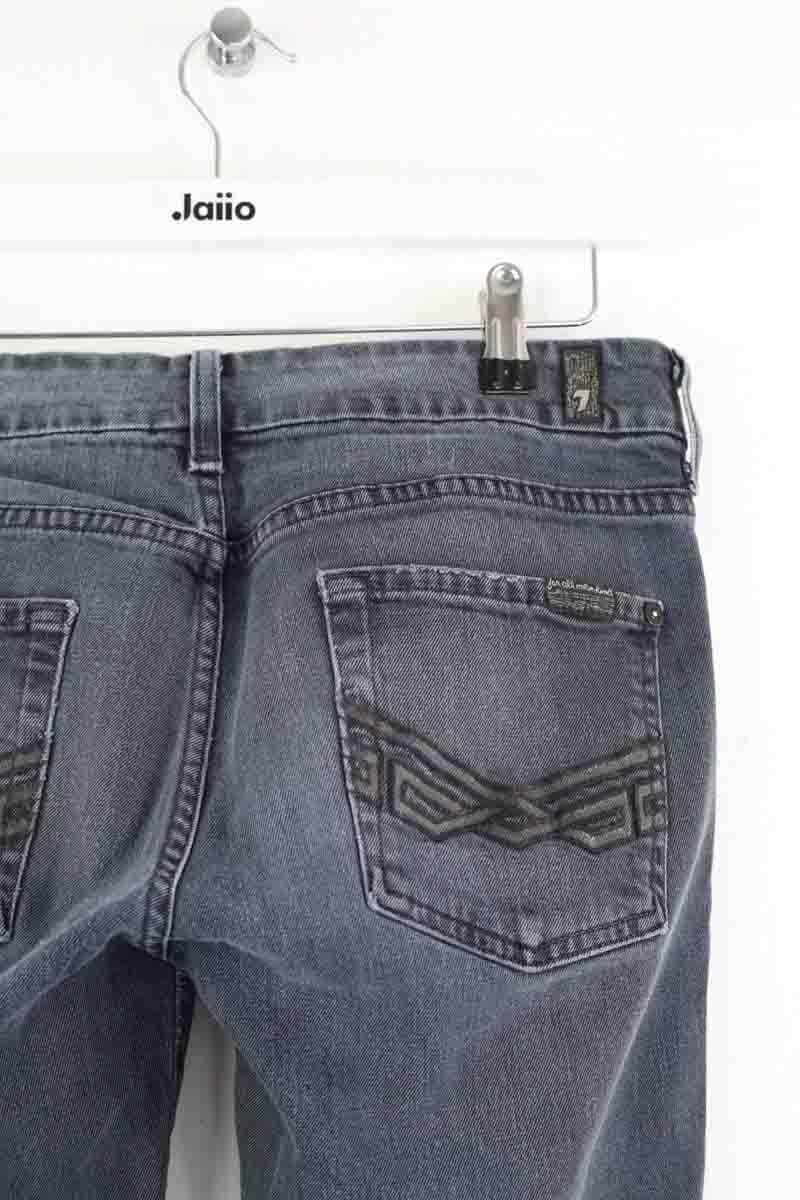 Jean droit 7 For All Mankind Gris en Coton