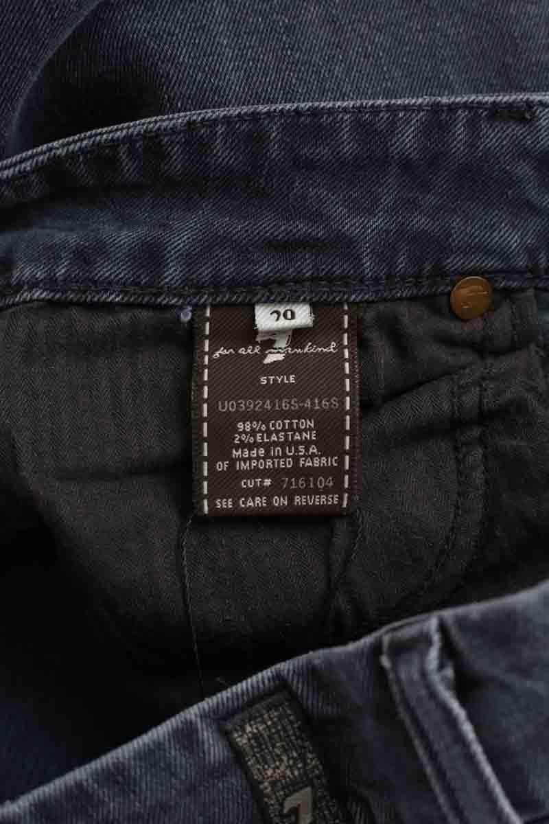 Jean droit 7 For All Mankind Gris en Coton