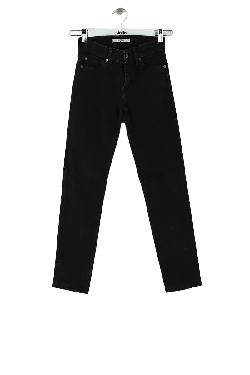 Jean droit 7 For All Mankind Noir en Coton, taille XS - Seconde Main