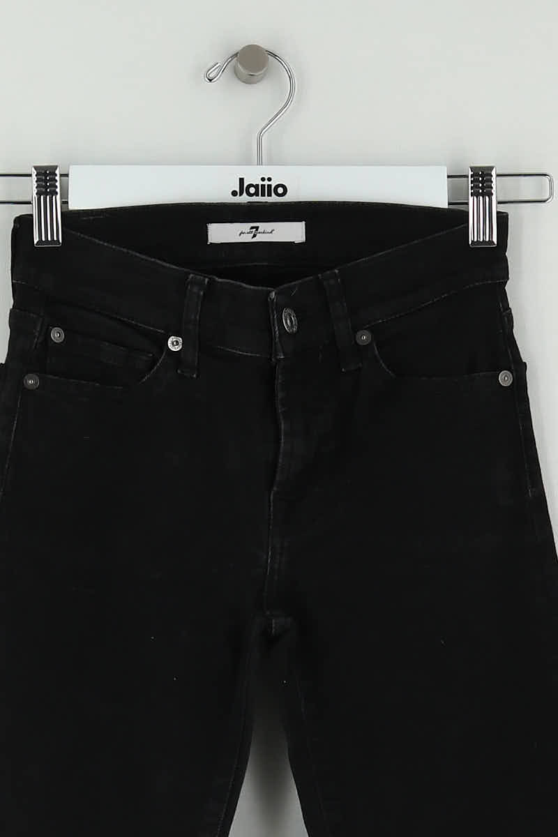 Jean droit 7 For All Mankind Noir en Coton