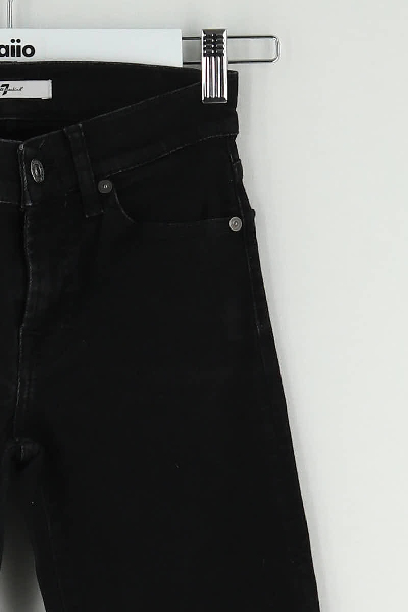 Jean droit 7 For All Mankind Noir en Coton