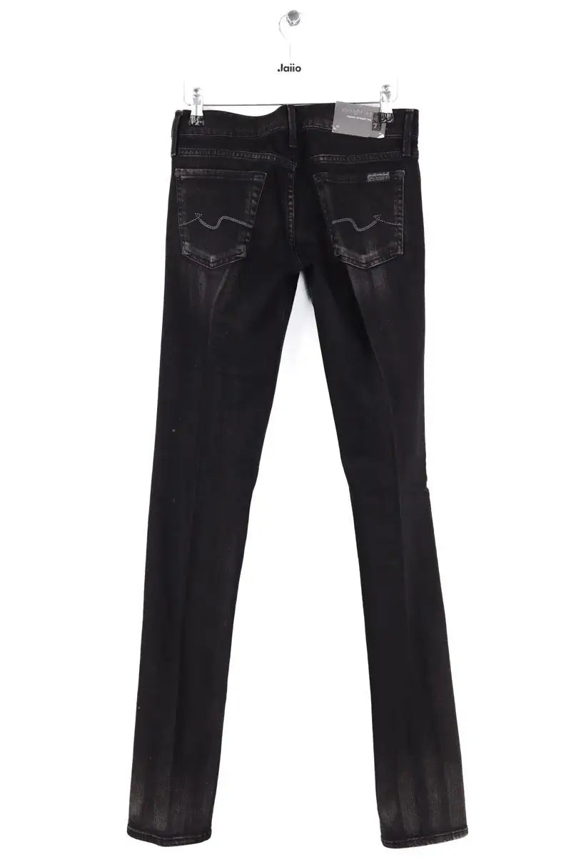 Jean droit 7 For All Mankind Noir en Coton