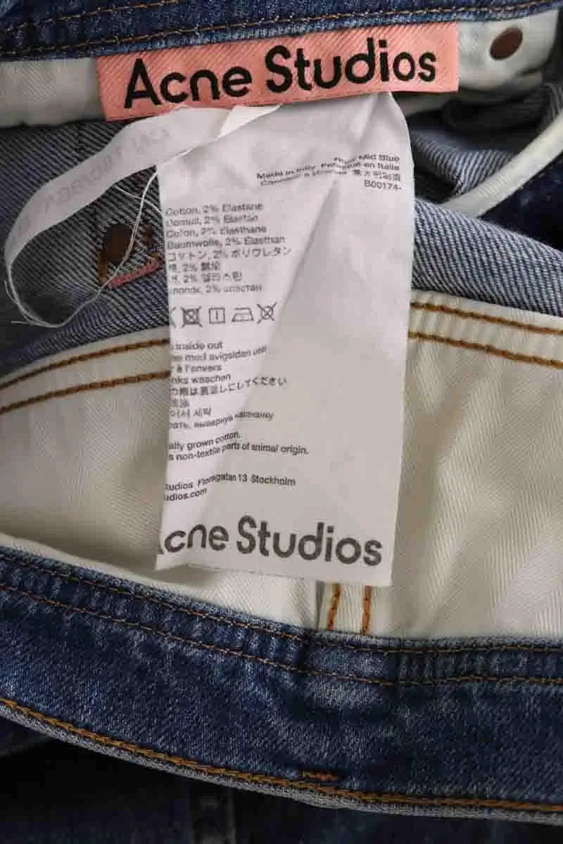 Jean droit Acne Studios Bleu en Coton