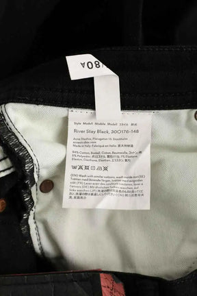 Jean droit Acne Studios River stay black Noir en Coton