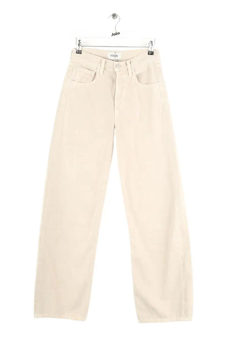 Jean droit Agolde Beige en Coton, taille XS - Seconde Main