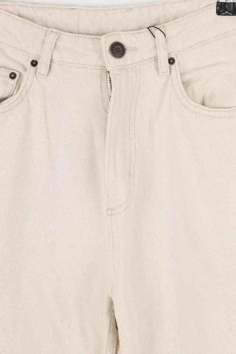 Jean droit American Vintage Beige en Coton