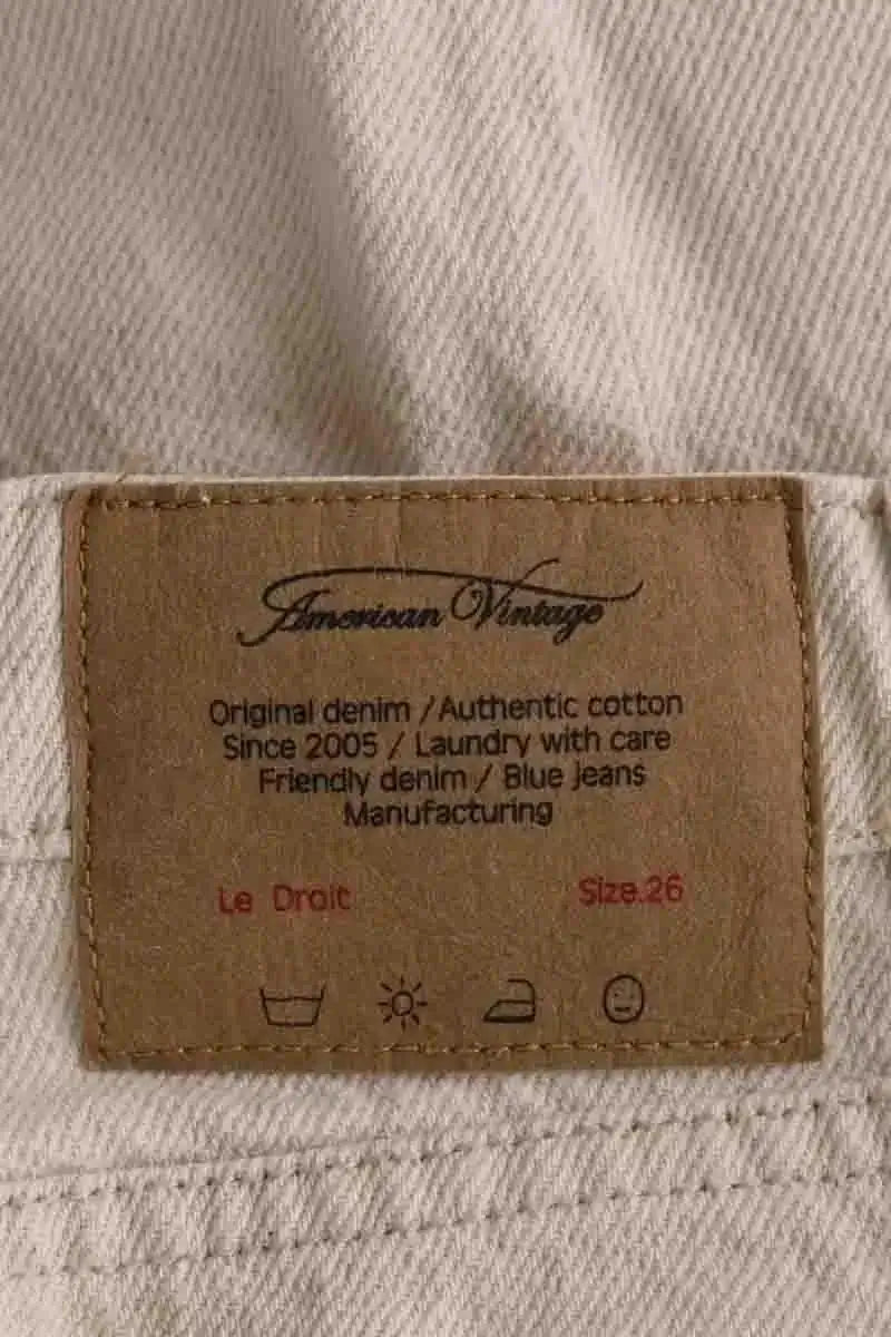 Jean droit American Vintage Beige en Coton