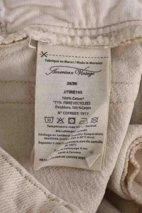 Jean droit American Vintage Beige en Coton