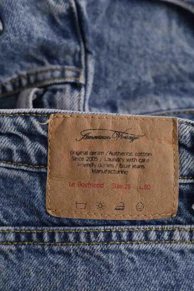 Jean droit American Vintage Bleu en Coton