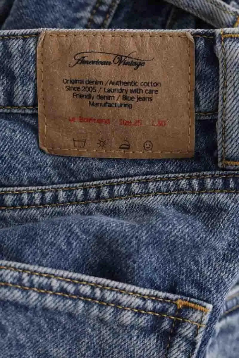 Jean droit American Vintage Bleu en Coton