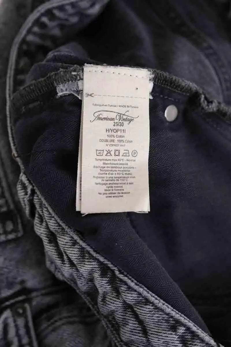 Jean droit American Vintage Noir en Coton