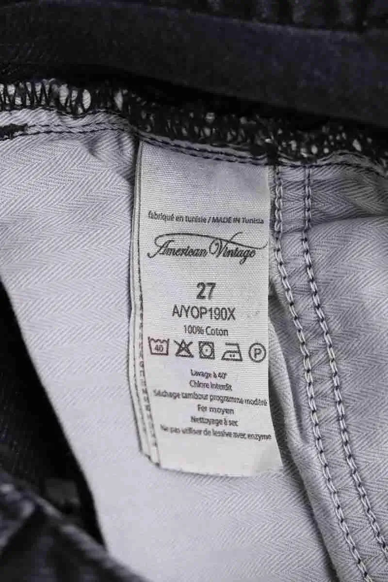 Jean droit American Vintage Noir en Coton