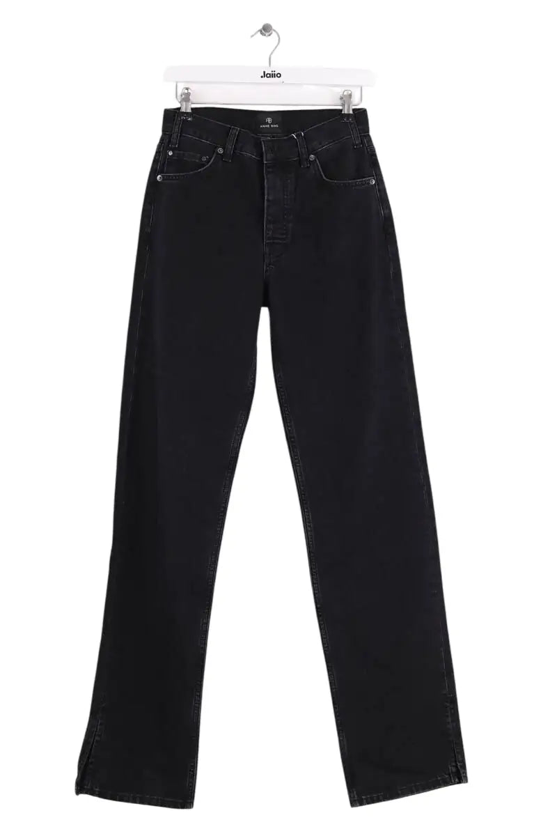 Jean droit Anine Bing Roy jean 34" Noir en Coton, taille S - Seconde Main