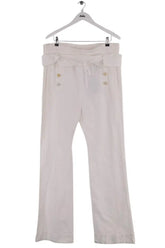 Jean droit Ann Demeulemeester Blanc en Coton, taille XXL - Seconde Main