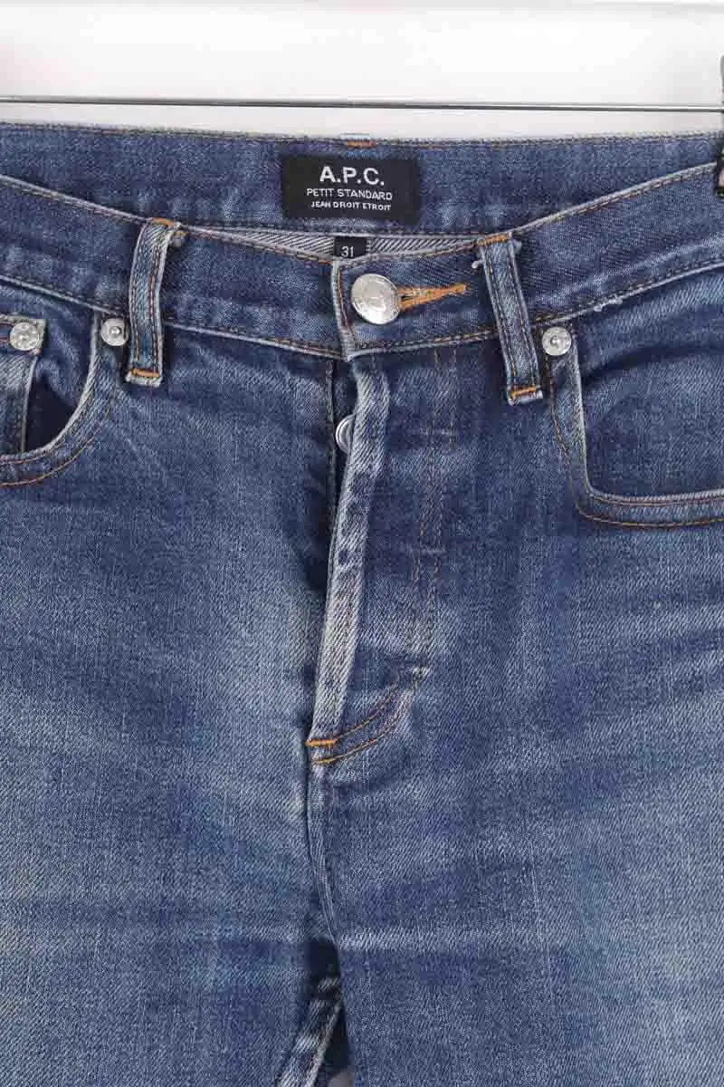 Jean droit APC Bleu en Coton