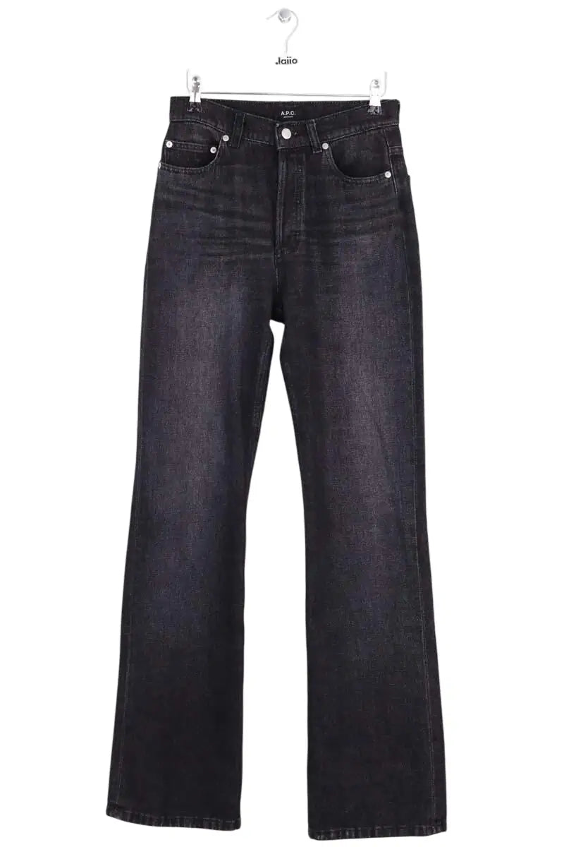 Jean droit APC Noir en Coton, taille XS - Seconde Main