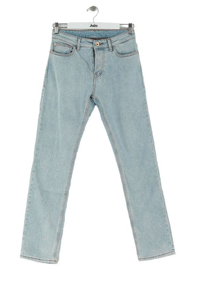 Jean droit Armani Bleu en Coton, taille S - Seconde Main