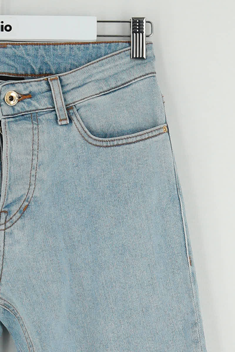 Jean droit Armani Bleu en Coton