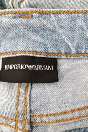 Jean droit Armani Bleu en Coton