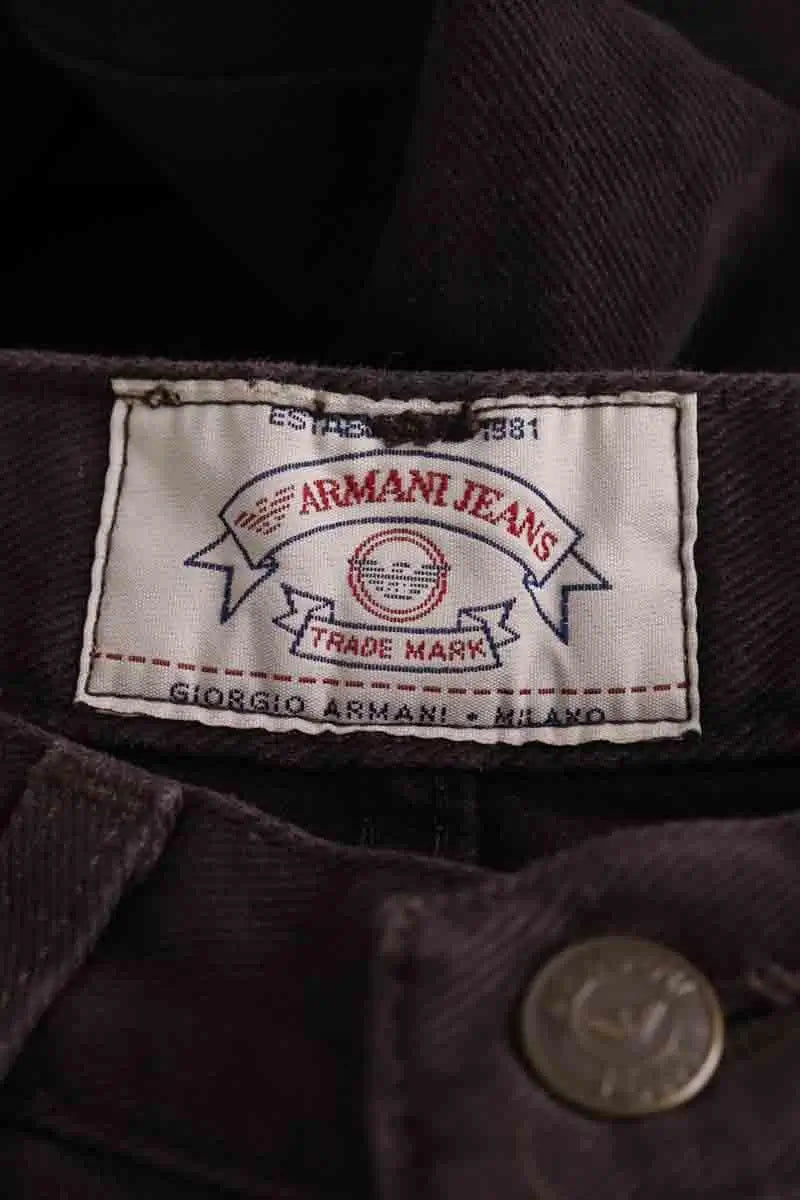 Jean droit Armani Jeans Marron en Coton