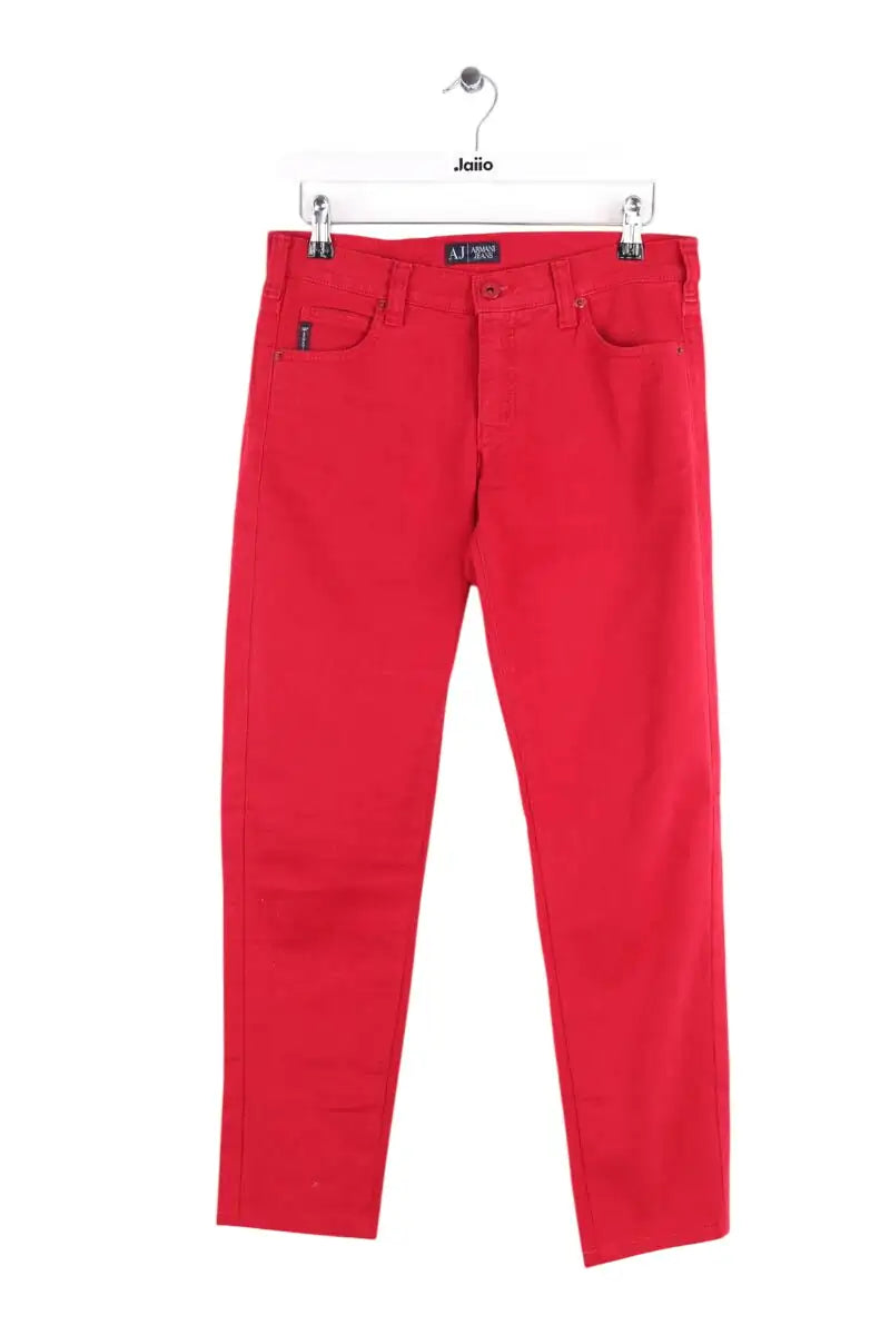 Jean droit Armani Jeans Rouge en Coton, taille XS - Seconde Main