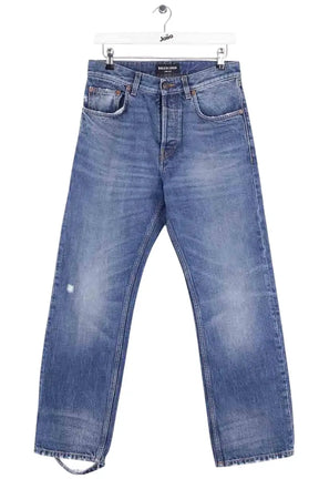 Jean droit Balenciaga Bleu en Coton, taille S - Seconde Main