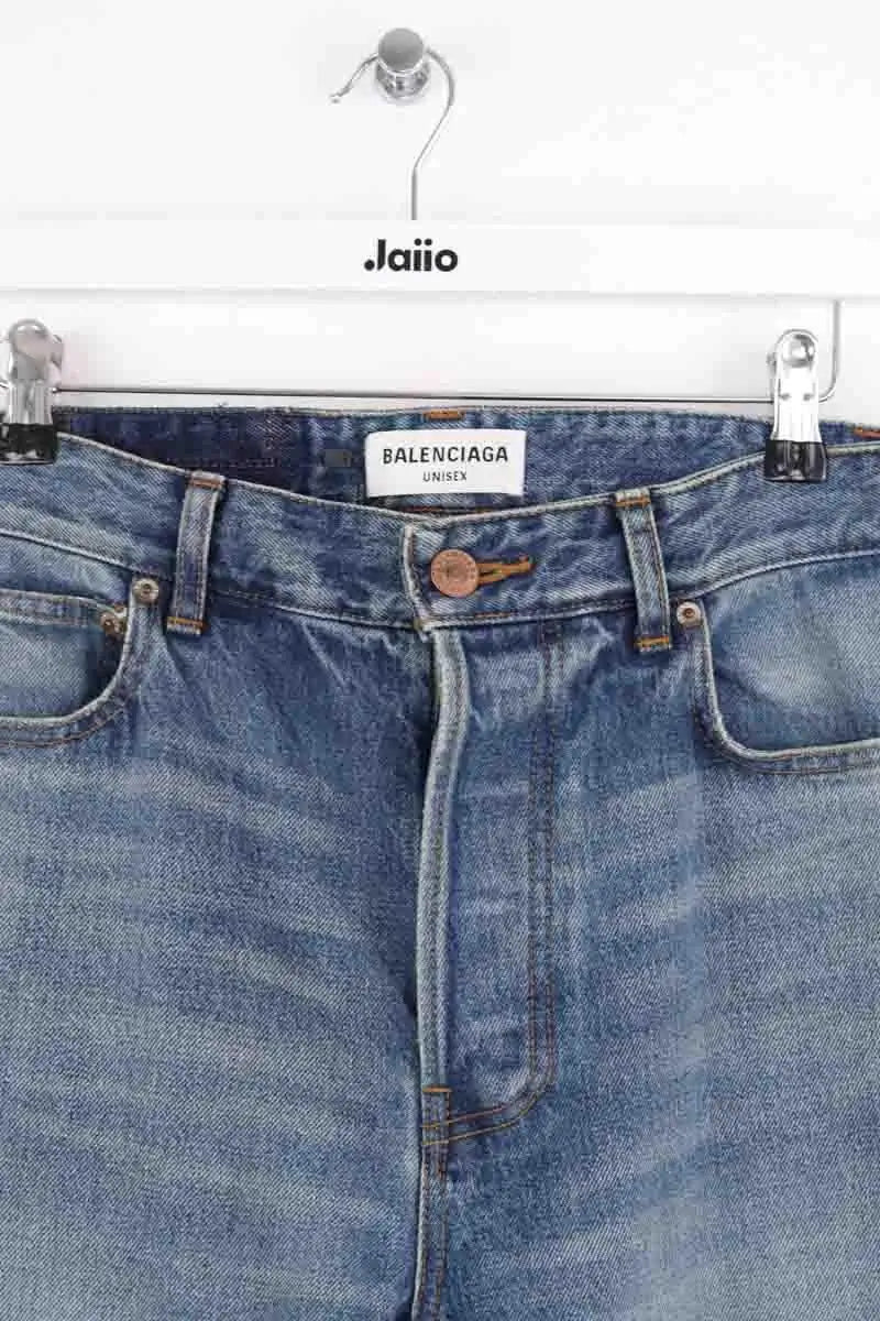 Jean droit Balenciaga Bleu en Coton