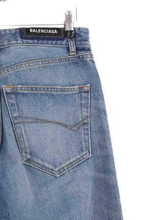 Jean droit Balenciaga Bleu en Coton