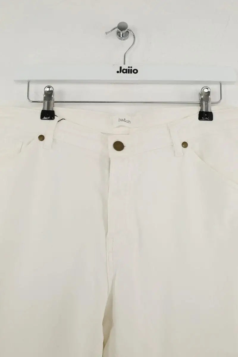 Jean droit Ba&Sh Blanc en Coton - élasthanne