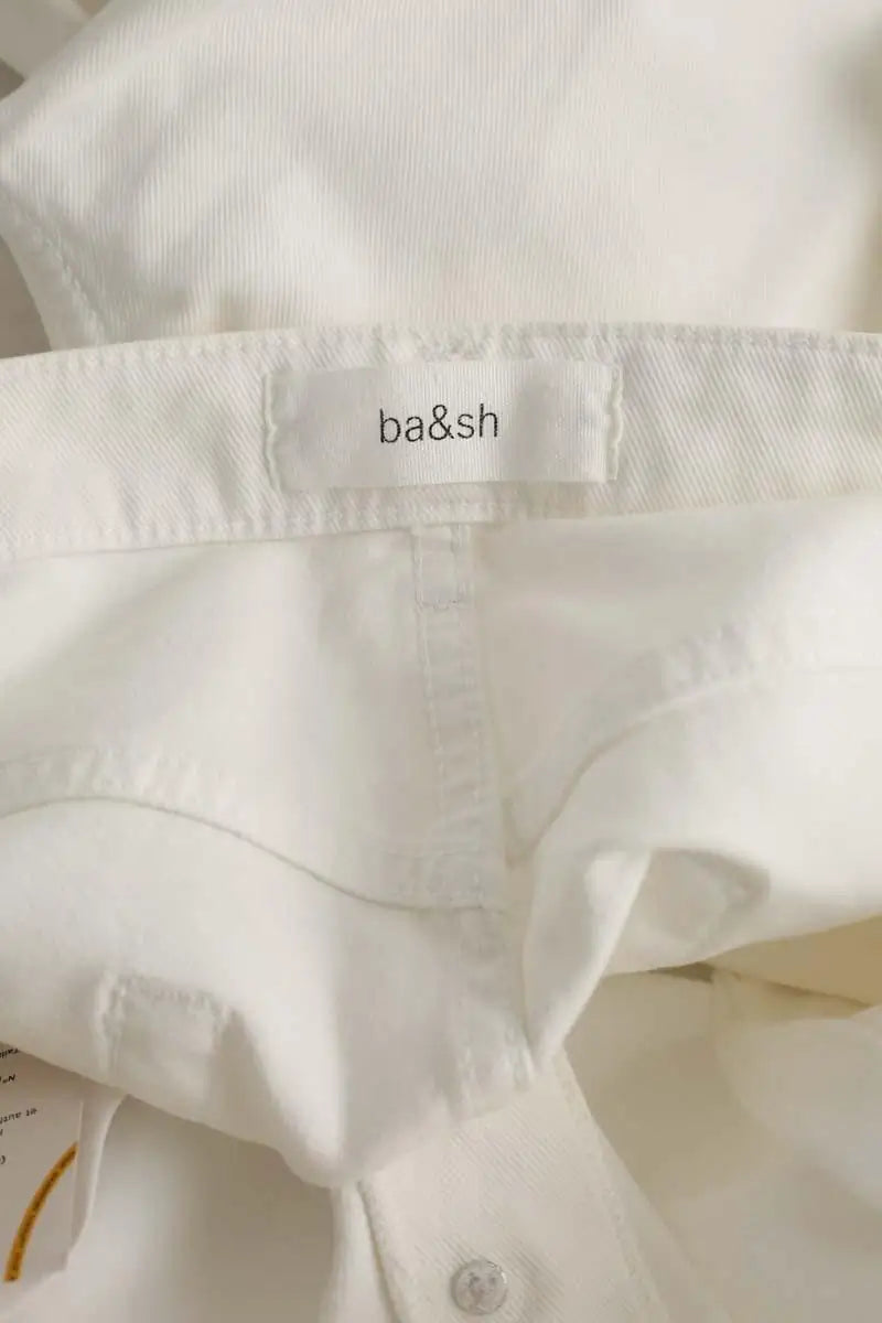 Jean droit Ba&Sh Blanc en Coton - élasthanne