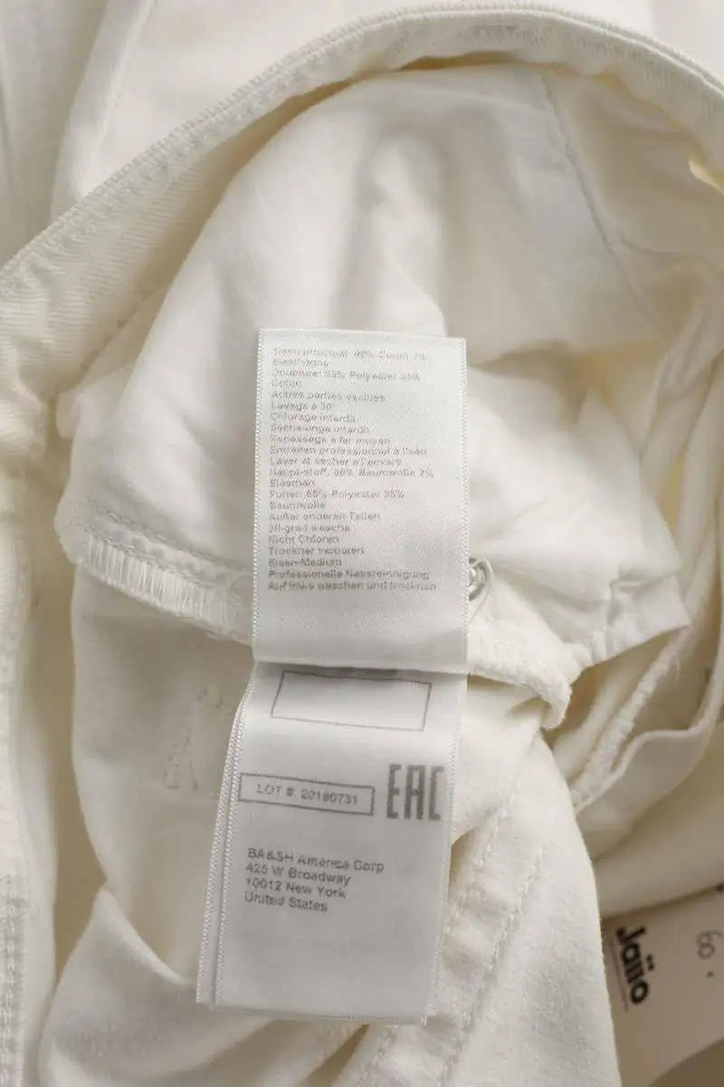 Jean droit Ba&Sh Blanc en Coton - élasthanne