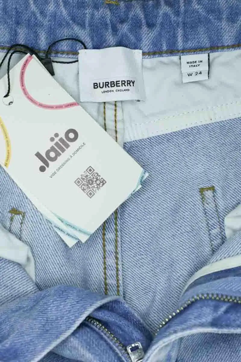Jean droit Burberry Bleu en Coton