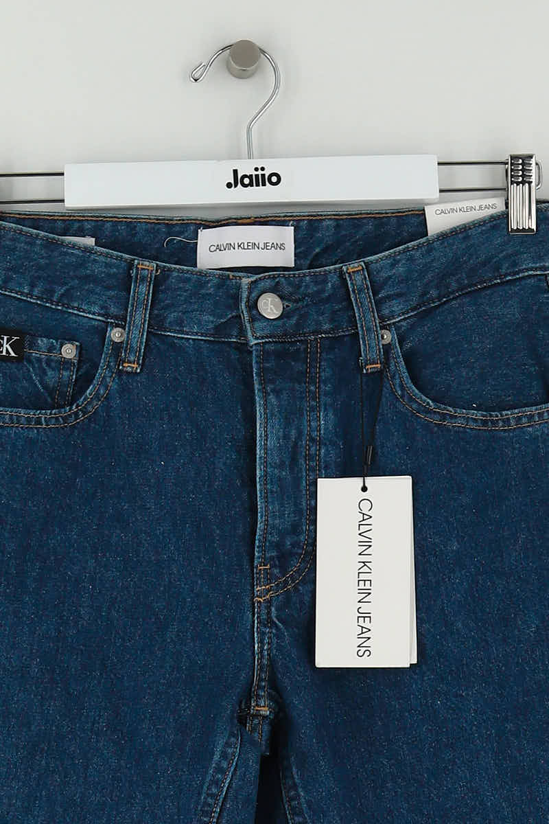 Jean droit Calvin Klein Bleu en Coton