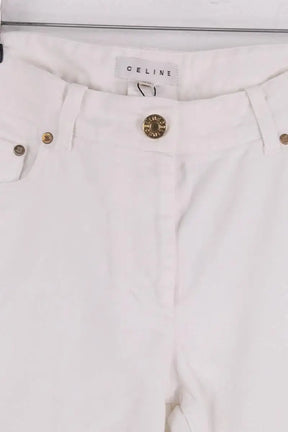 Jean droit Celine Blanc en Coton