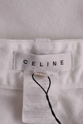 Jean droit Celine Blanc en Coton