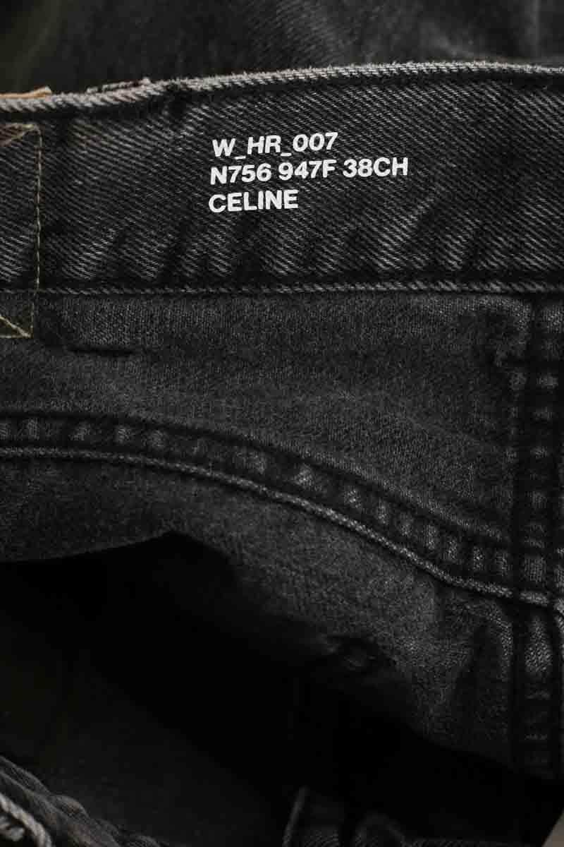 Jean droit Celine Noir en Coton