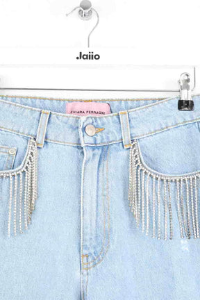 Jean droit Chiara Ferragni Bleu en Coton