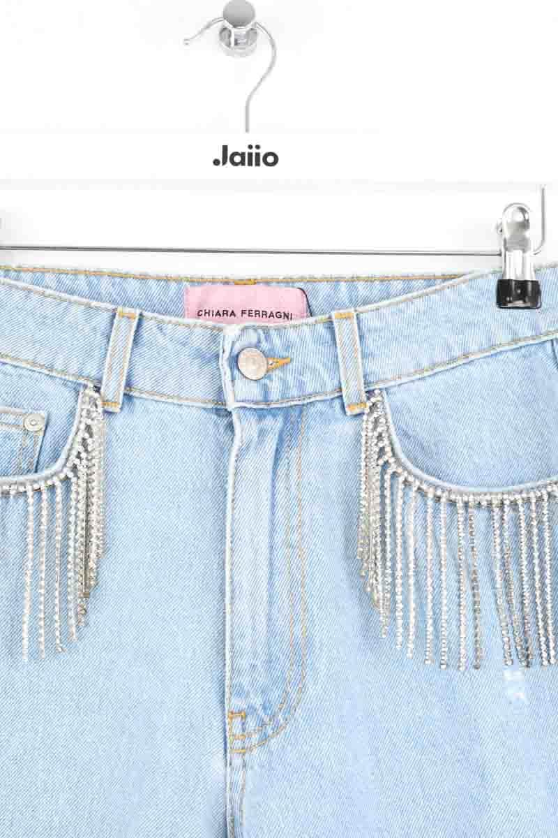 Jean droit Chiara Ferragni Bleu en Coton