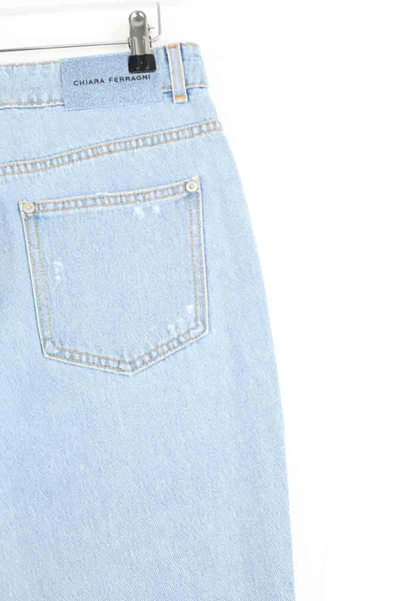 Jean droit Chiara Ferragni Bleu en Coton