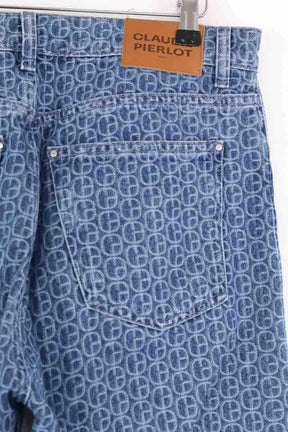 Jean droit Claudie Pierlot Bleu en Coton