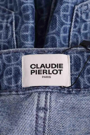 Jean droit Claudie Pierlot Bleu en Coton