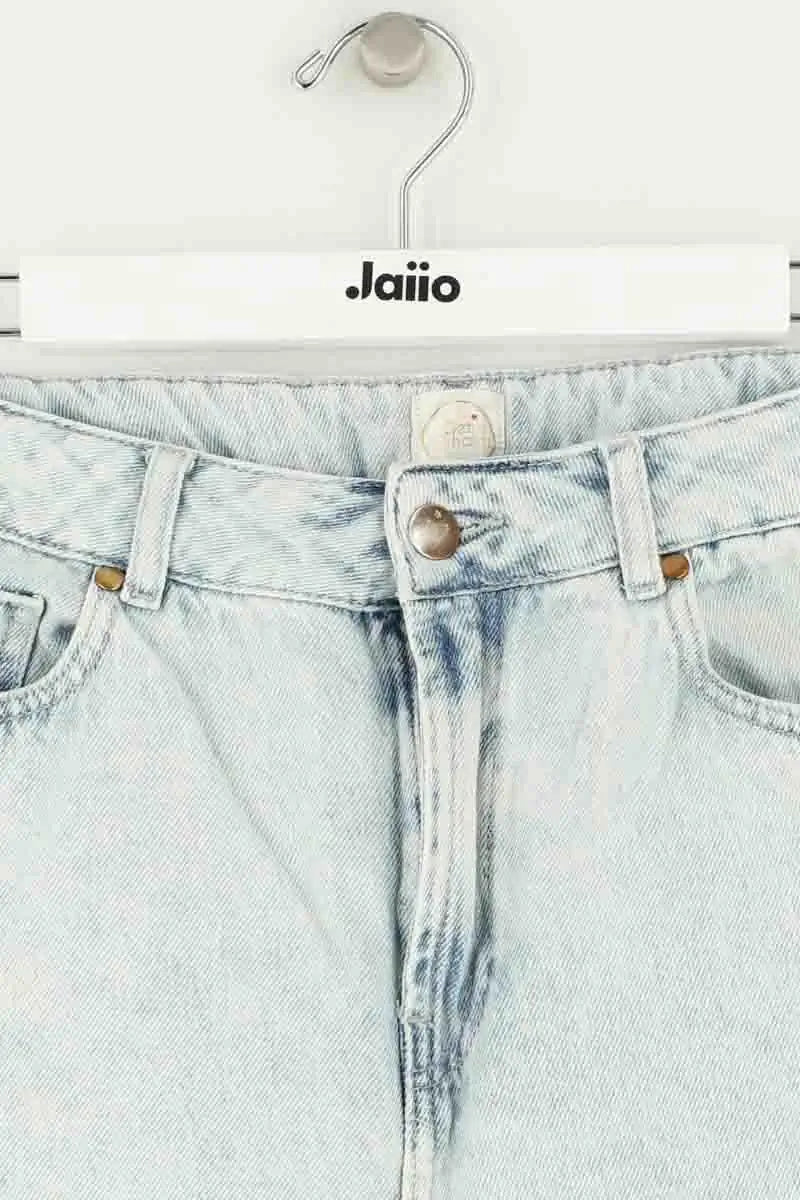 Jean droit Des Petits Hauts Bleu en Coton