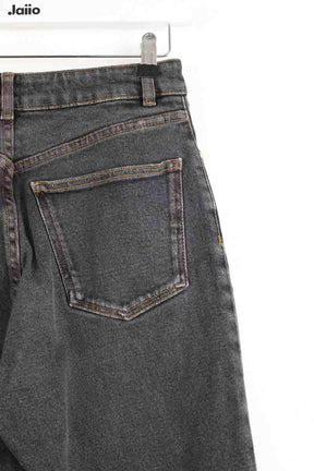 Jean droit Des Petits Hauts Mom jean Noir en Coton
