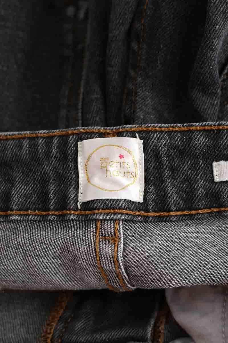 Jean droit Des Petits Hauts Mom jean Noir en Coton